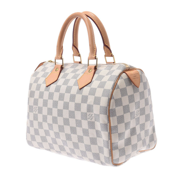 LOUIS VUITTON Damier Azur White Speedy Canvas Handbag - Picture 2 of 9